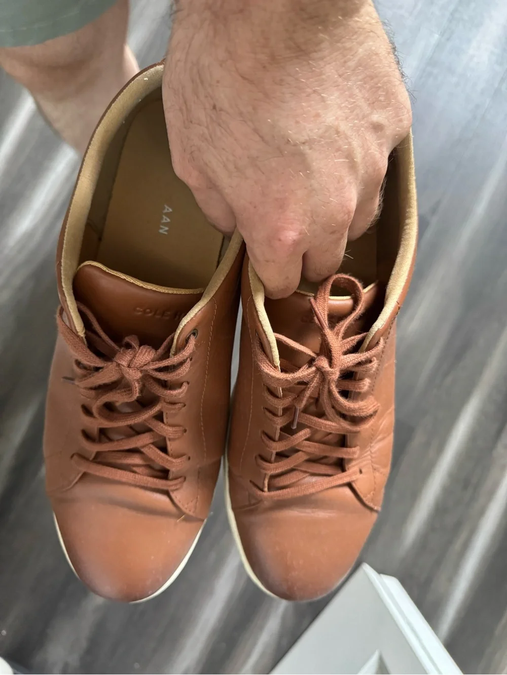 Cole Haan Men’s Brown Leather Lace-Up Sneakers